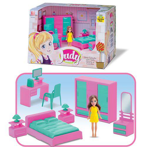Mini Quarto Infantil 8 Pçs com Boneca - Judy Home - Samba Toys