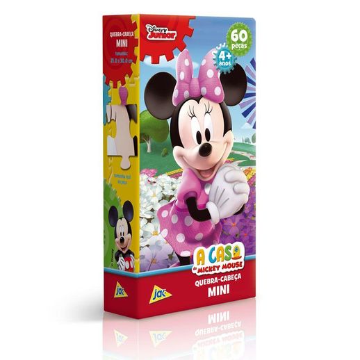Mini Quebra Cabeça a Casa do Mickey Mouse Minnie 60 Peças - Toyster