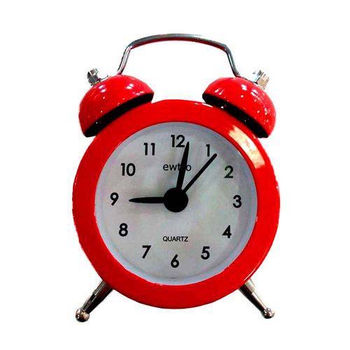 Mini Relógio Despertador Retrô Vermelho