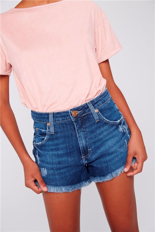 Mini Shorts Jeans Cintura Alta