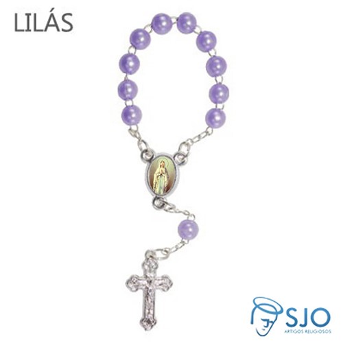 Mini Terço com Foto Nossa Senhora de Lourdes | SJO Artigos Religiosos