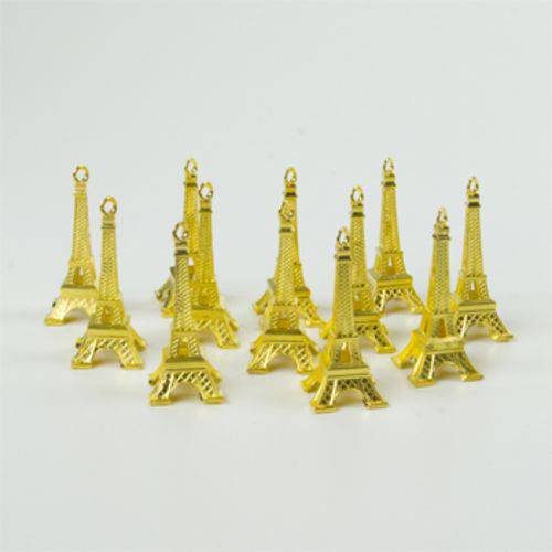 Mini Torre Eiffel Metálica Pacote com 12 Unidades para Chaveiros e Personalizar Lembranças