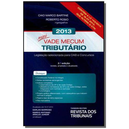 Mini Vade Mecum Tributario 2013: Legislacao Sele01