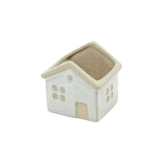 Mini Vaso 6cm Casa Teto Aberto Branco/Bege 42247 New Urban