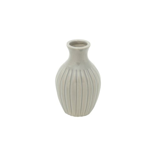 Mini Vaso Stripes Cinza Único ( 6,5 Cm X 10 Cm )