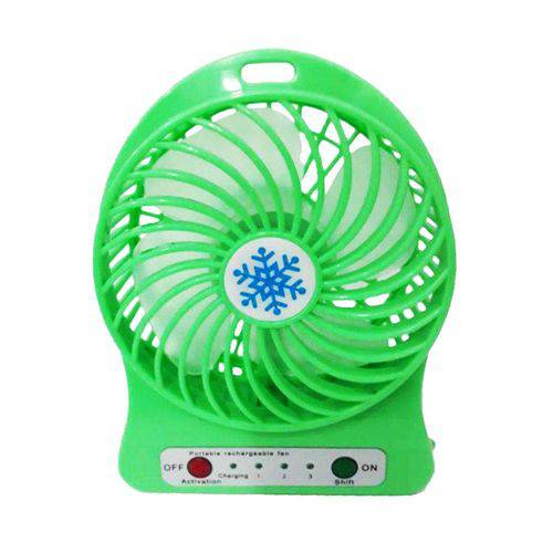 Mini Ventilador Usb de Mesa 3 Velocidades Verde