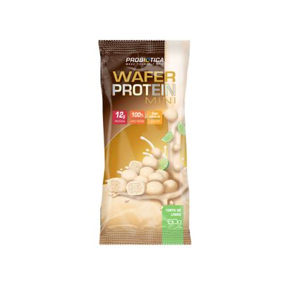 Mini Wafer Protein Caixa com 12 Sachês Probiótica Mini Wafer Protein Caixa com 12 Sachês Torta de Limão Probiótica