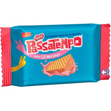 Mini Wafer Recheado Sabor Morango Passatempo Nestlé 20g