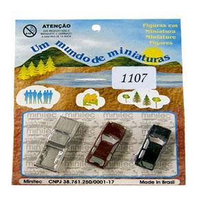 Miniatura 1/100 Carros 1107 com 3 Unidades Minitec