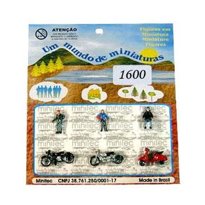 Miniatura 1/100 Pessoas e Motos 1600 com 6 Unidades Minitec