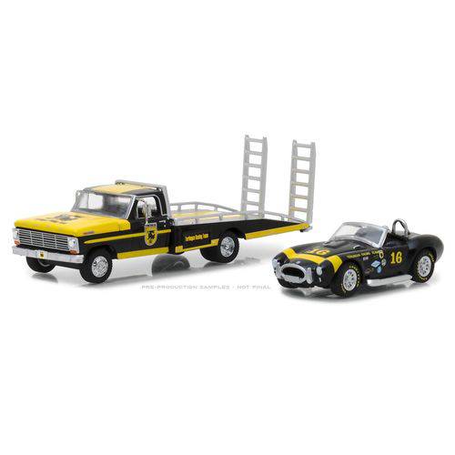 Miniatura - 1:64 - 1969 Ford F-350 Ramp Truck & Shelby Cobra Terlingua Racing Team - Greenlgiht