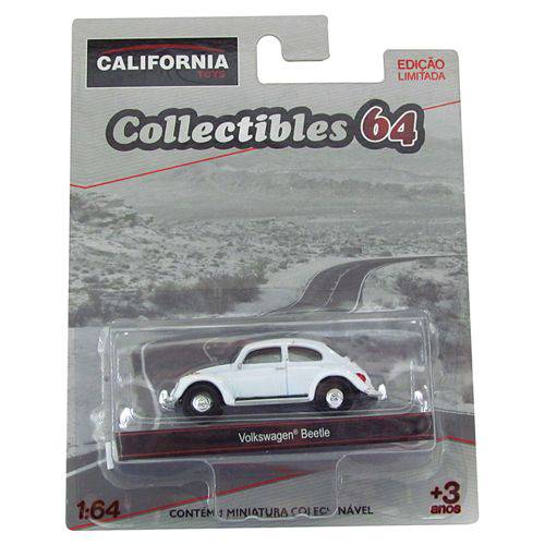 Miniatura 1:64 Volkswagen Fusca Branco Série 4 California Collectibles