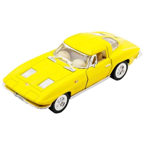 Miniatura 1963 Corvette Sting Ray Escala 1:36 Amarelo