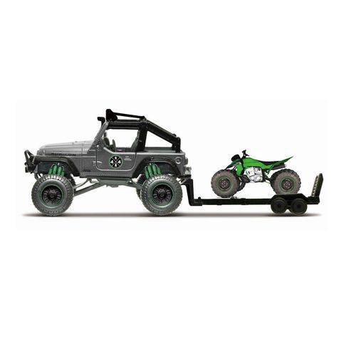 Miniatura 4x4 - Rebels Rugged Adventures - Jeep Wrangler Rubicon With Atv - Maisto