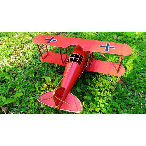 Miniatura Avião 30 Cm - Vermelho - Retrô Vintage
