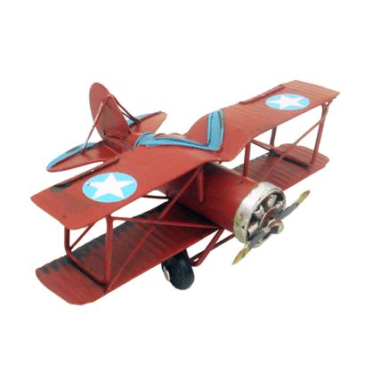 Miniatura Avião Estrela 16,5cm Vermelho Avalon