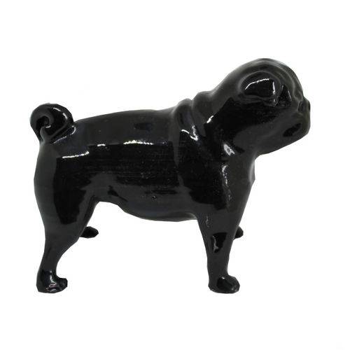 Miniatura Cachorro Pug - Low Poly - Preto