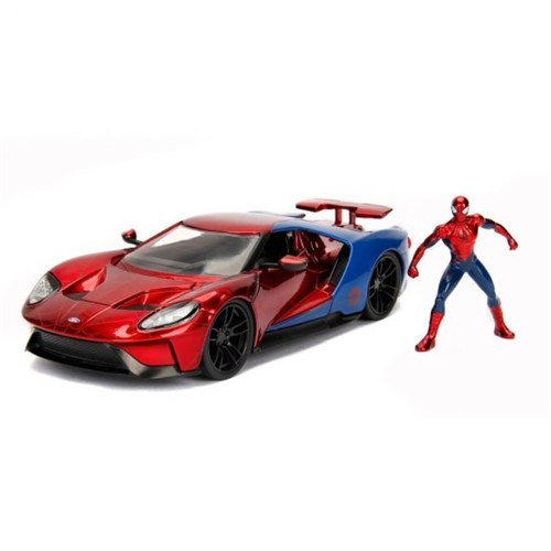 Miniatura Carro Ford GT 2017 C/ Figura Spider Man 1:24 Jada Toys