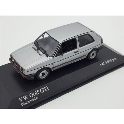 Miniatura Carro Volkswagen Golf GTI 1985 Prata 1:43 Minichamps