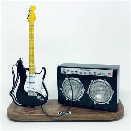 Miniatura de Guitarra Stratocaster + Amplificador 1:4 TudoMini