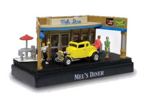 Miniatura Diorama Ford Coupe 1932 Mels Diner 1:64 - Motor Max