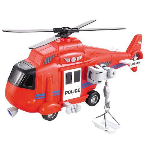 Miniatura Helicoptero de Resgate com Luz e Som Shiny Toys