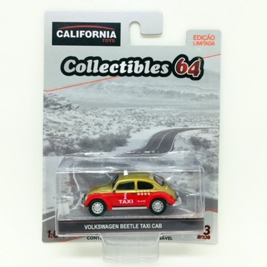 Miniatura Volkswagen Beetle Fusca Taxi 1:64 California Toys