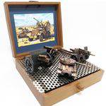 Miniaturas Decorativas de Artilharia Terrestre de Época com Tanque de Guerra em Metal