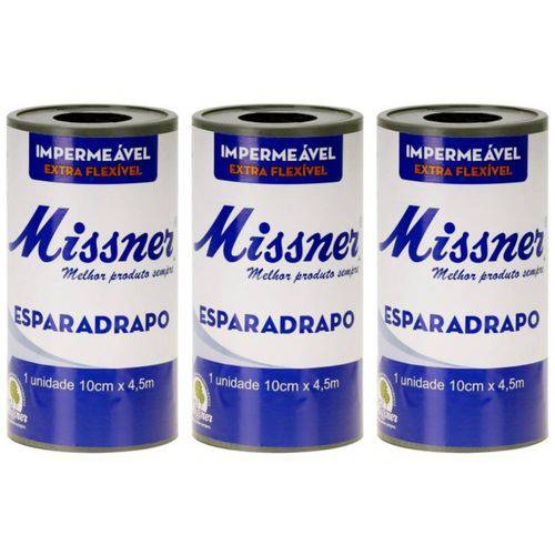 Missner Esparadrapo Impermeável 10cmx4,5m (kit C/03)