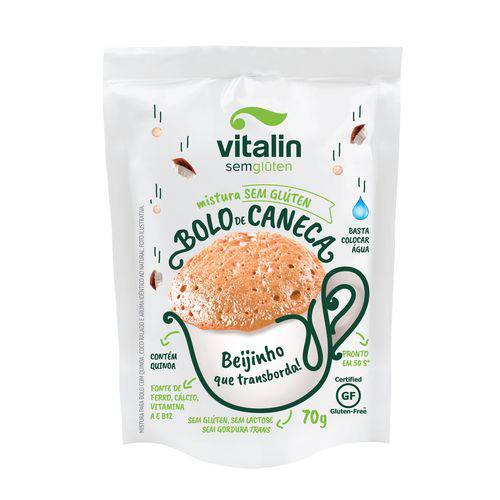 Mistura para Bolo de Caneca Beijinho Sem Glúten de Quinoa com Coco, Caixa 12x70 Grs