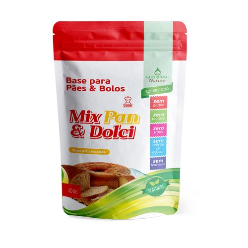 Mix para Receitas de Pães e Bolos Pan & Dolci Zero - Herbal Nature - 450g