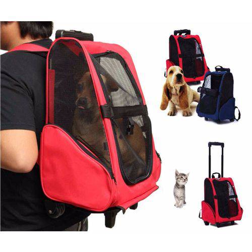 Mochila Bolsa Rodas Transporte Passeio Caes Gato Pet Dog Bag - GT399
