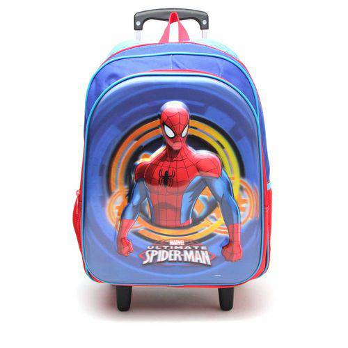 Mochila de Rodinhas Sestini Infantil Spider-Man 17x G Azul/Vermelha Azul / Vermelho Único
