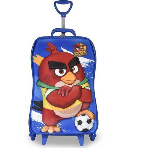 Mochila Escolar 3D com Rodinhas Angry Birds Futebol - Maxtoy