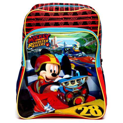 Mochila Escolar Infantil G Costas Mickey Mouse Aventuras Sobre Rodas Disney 18m Plus - Sestini