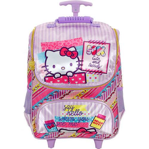 Mochila Hello Kitty Washi Pink com Rodinhas 16 Xeryus
