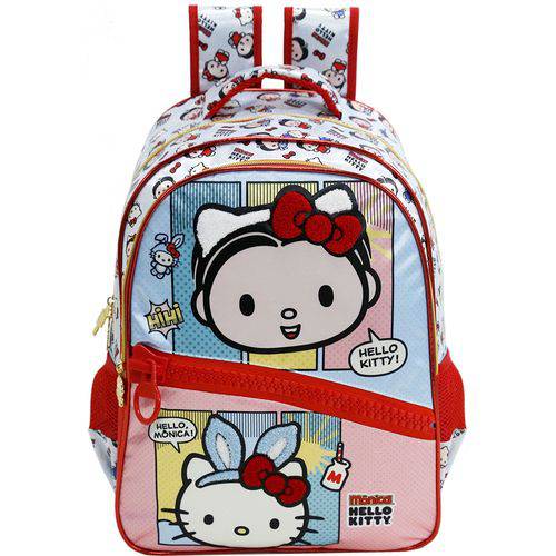 Mochila Infantil Hello Kitty e Mônica de Costas Grande - Ref: 7922 - Xeryus