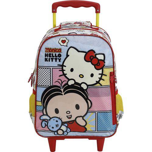 Mochila Infantil Hello Kitty e Mônica de Rodinha Grande - Ref: 7910 - Xeryus