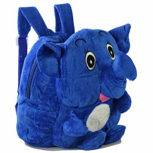 Mochila Infantil Pelucia 3D Elefante Fofo Azul CBRN07578