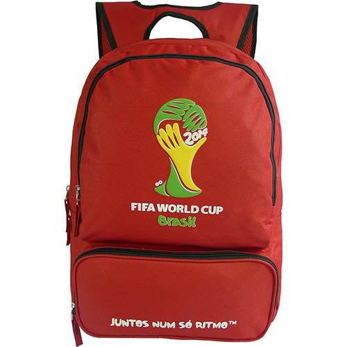 Mochila Logo Copa do Mundo FIFA - Poliéster Vermelha