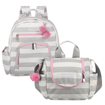 Mochila Maternidade Noah + Frasqueira Térmica Emy Candy Colors Pink - Masterbag