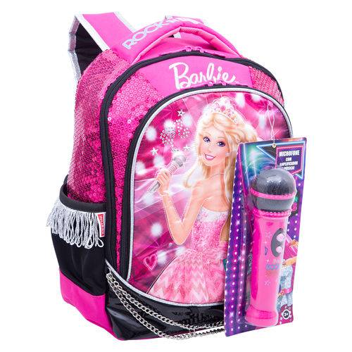 Mochila Média Barbie Rock N' Royals Rosa Original Sestini