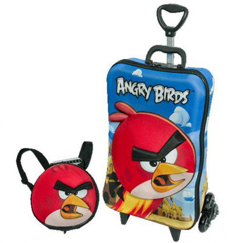 Mochilete e Lancheira Angry Birds Vermelho 3D 2940m15