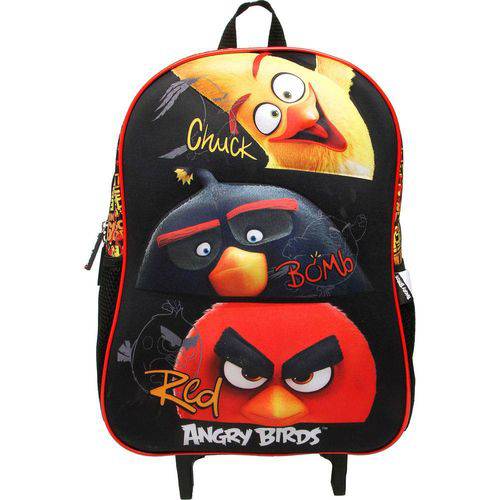 Mochilete Escolar 3D Angry Birds Preta - ABC801801 SANYA