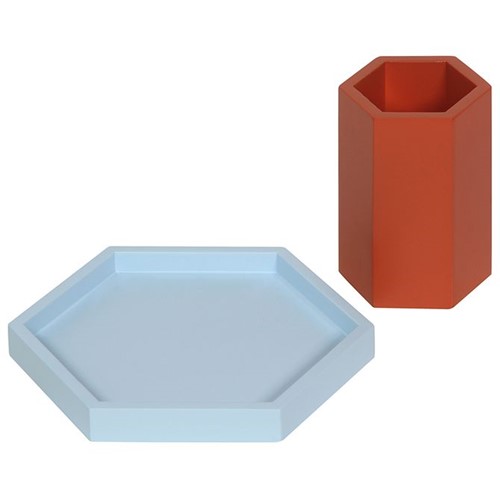 Modern-hex Kit Acessórios de Mesa 2pçs Terracota/azul Claro