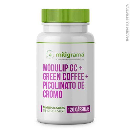 Modulip GC 100mg + Green Coffe 300mg + Picolinato de Cromo 200mcg - 120 Cápsulas