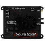 Modulo Amplificador Soundigital Sd250.1d Mini (1x250w Rms 2ohms) Brinde 1 Cabo Rca de 5m