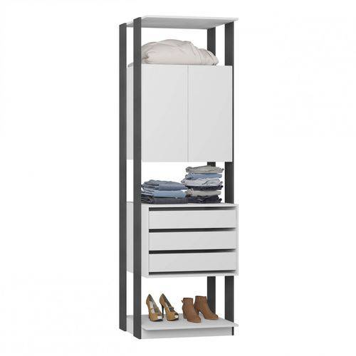 Módulo Closet 2 Portas 3 Gavetas Clothes Be Mobiliário Branco/Espresso