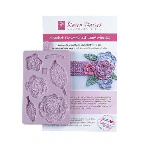 Molde de Silicone Flores de Crochê Importado Karen Davies para Confeitaria