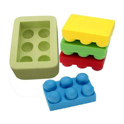 Molde em Silicone Massageador LEGO para Sabonete